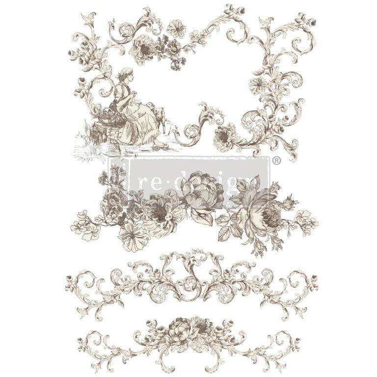 Decor Transfer - Alaina Toile Total Sheet Size 24"x35"