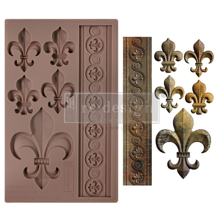 Re-Design With Prima® Decor Moulds - Fleur De Lis En Or 5x8"