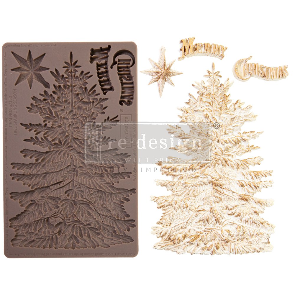 Re-Design With Prima® Decor Mould - Tree Sparkling Season 5x8"