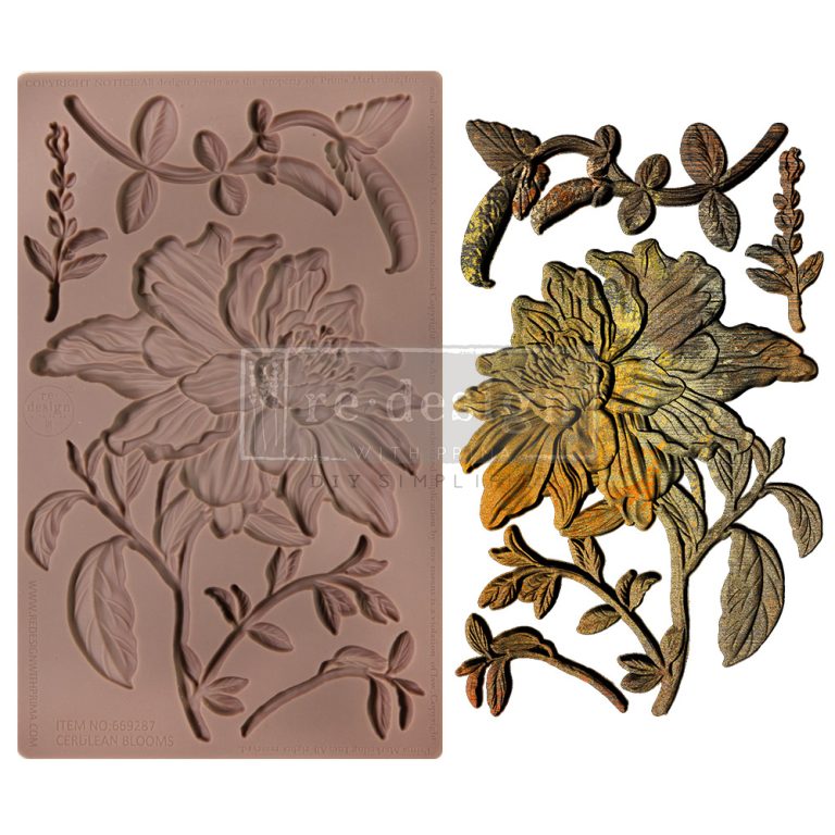 Re-Design With Prima® Decor Moulds - Cerulean Blooms 5x8"