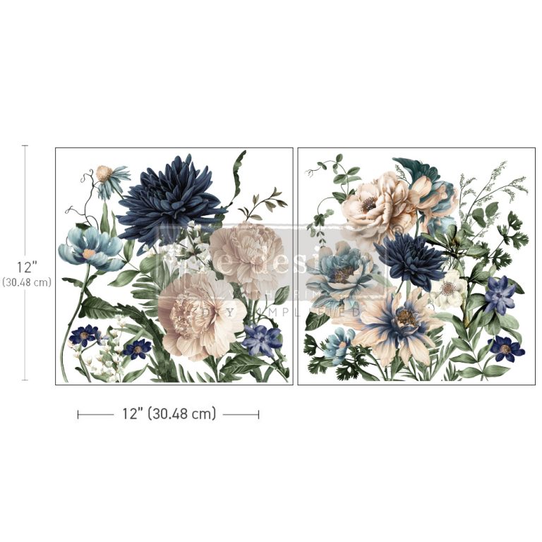 Maxi Transfer Cerulean Blooms 12”x12”