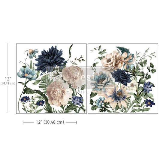 Maxi Transfer Cerulean Blooms 12”x12”