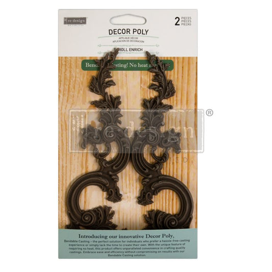 Redesign Decor Poly Scroll Enrich Applique Decor