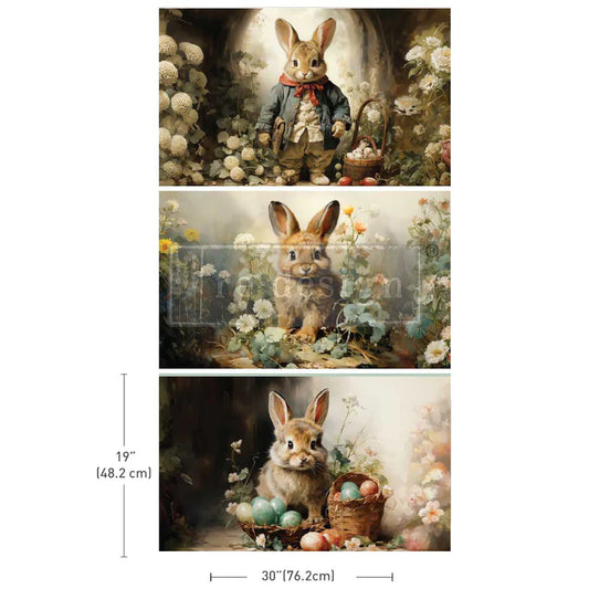 Re-Design With Prima® Decoupage Decor Tissue Paper - Dreamy Bunnies 19.5x30" 3 sheets
