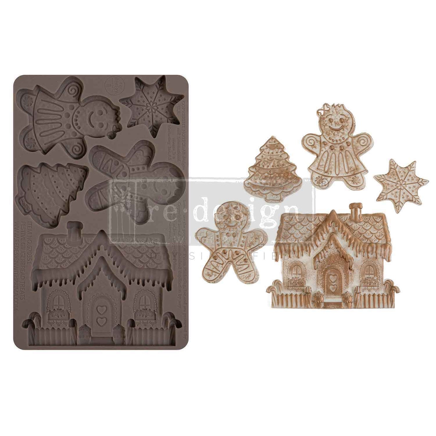 Re-Design With Prima® Decor Moulds - Festive Gingerbread Treats 5x8"