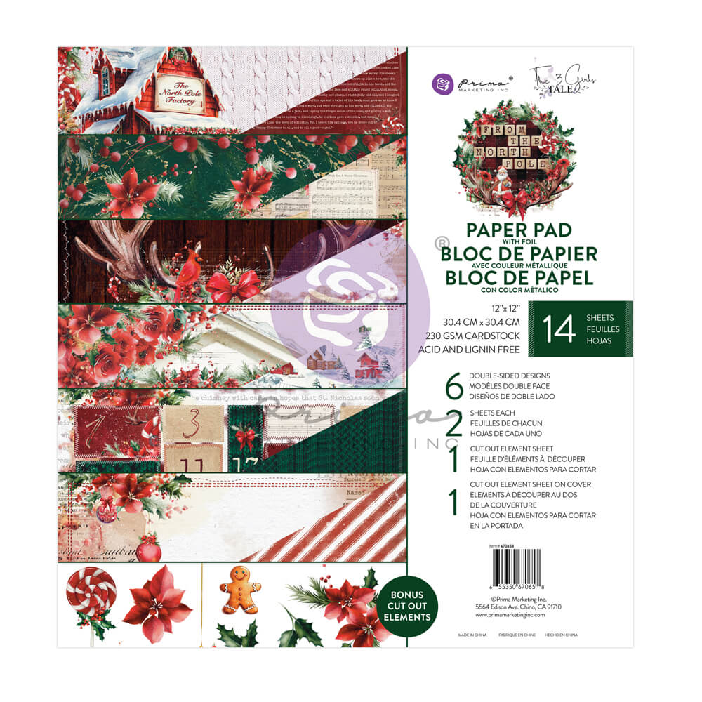 Prima Marketing - From the North Pole Collection 12x12 Paper Pad