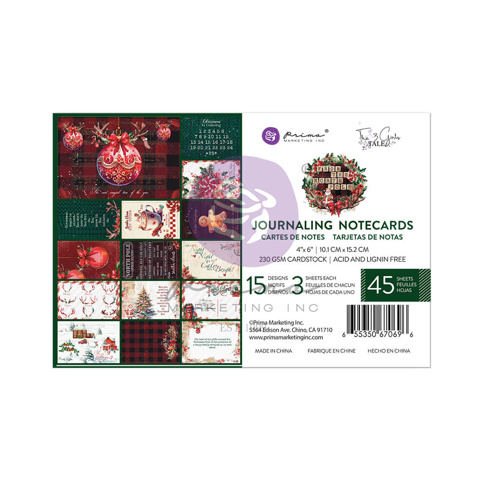 Prim Marketing - From the North Pole Collection 4x6 Journaling Notecards