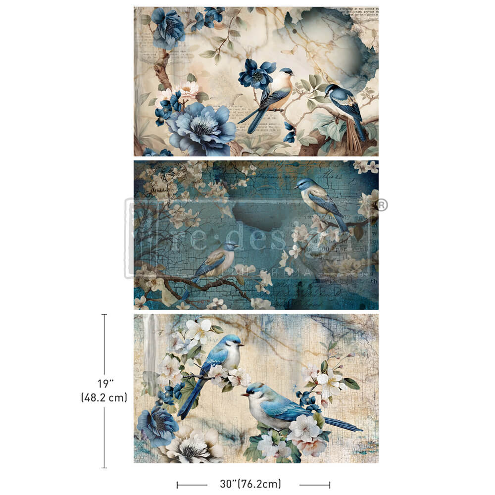 Re-Design With Prima® Decoupage Decor Tissue Paper - Sapphire Wings 19.5x30" 3 sheets