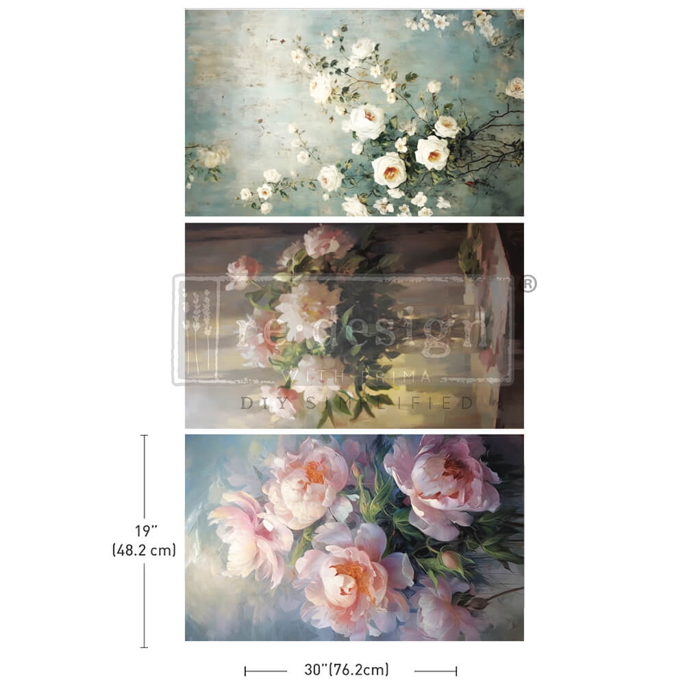 Re-Design With Prima® Decoupage Decor Tissue Paper - Bountiful Beauty 19.5x30" 3 sheets