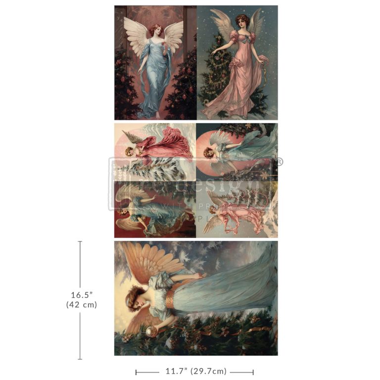 Re-Design A3 Decoupage Fiber Wings of Winter