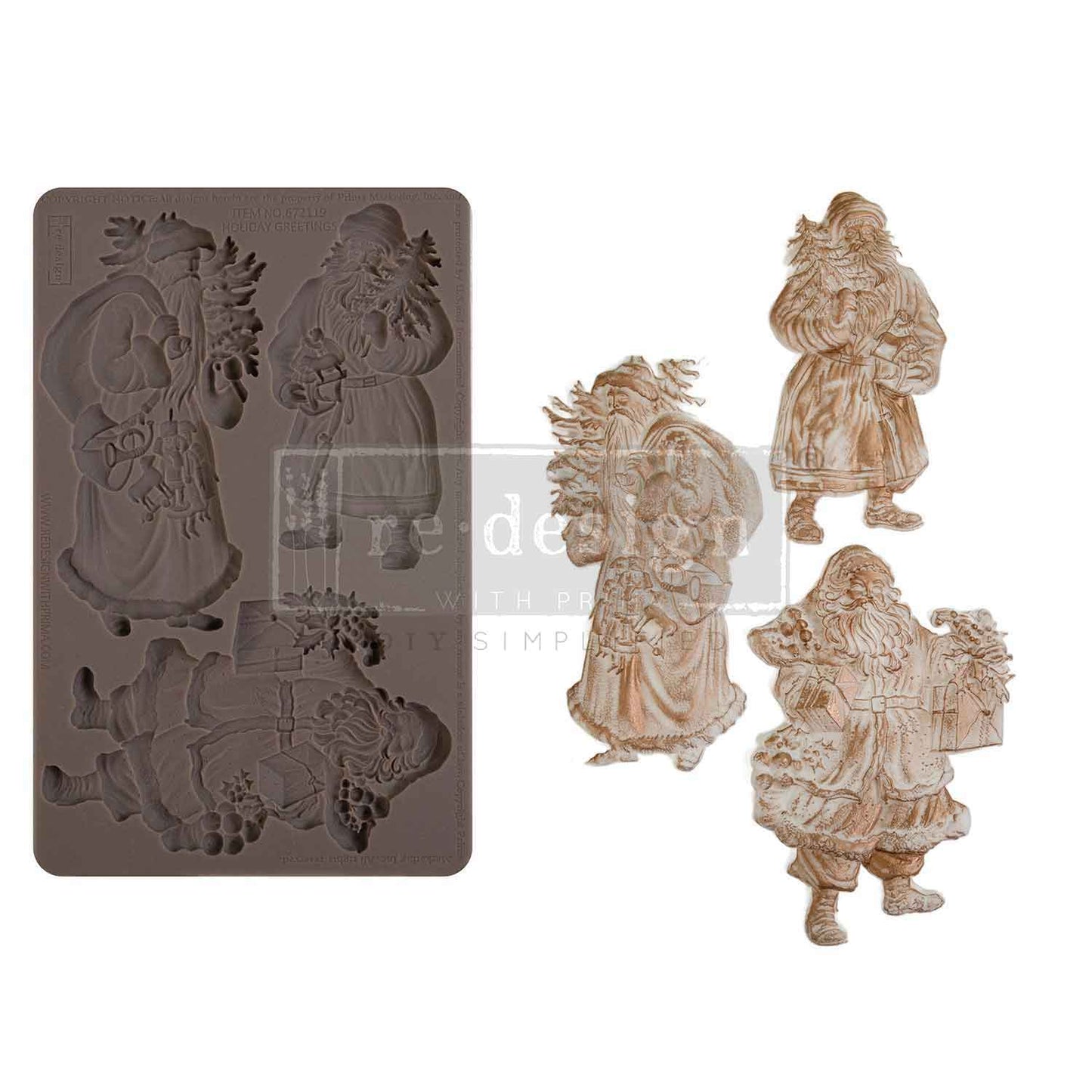 Re-Design With Prima® Decor Moulds - Holiday Greetings 5x8"