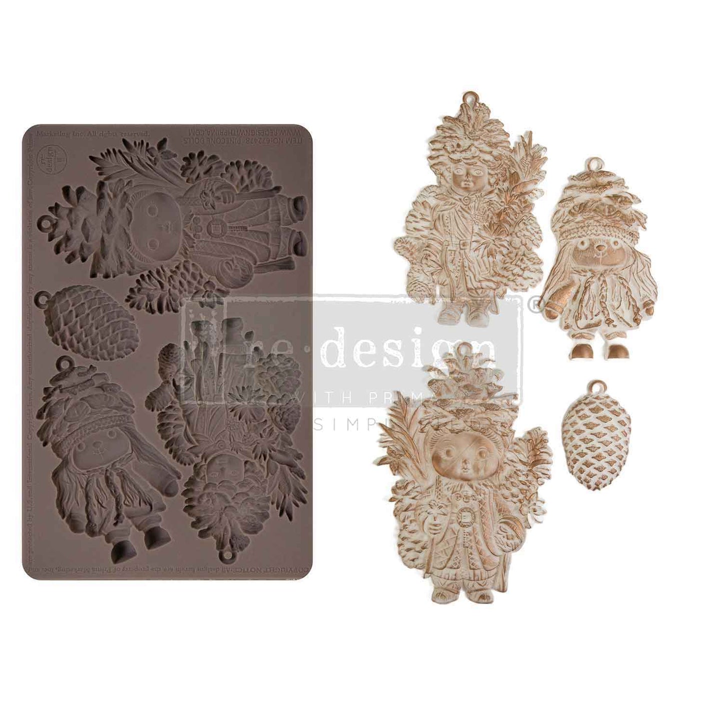 Re-Design With Prima® Decor Mould - Pinecone Dolls 5x8"
