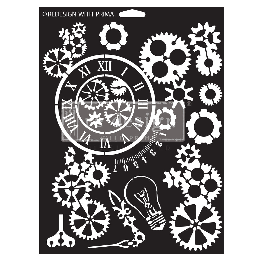 Re-Design With Prima® Decor Stencil : Gearworks 9x12"