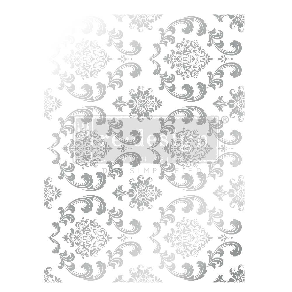 Re-Design With Prima® Decor Transfer - Silver House of Damask - Kacha 18x24"