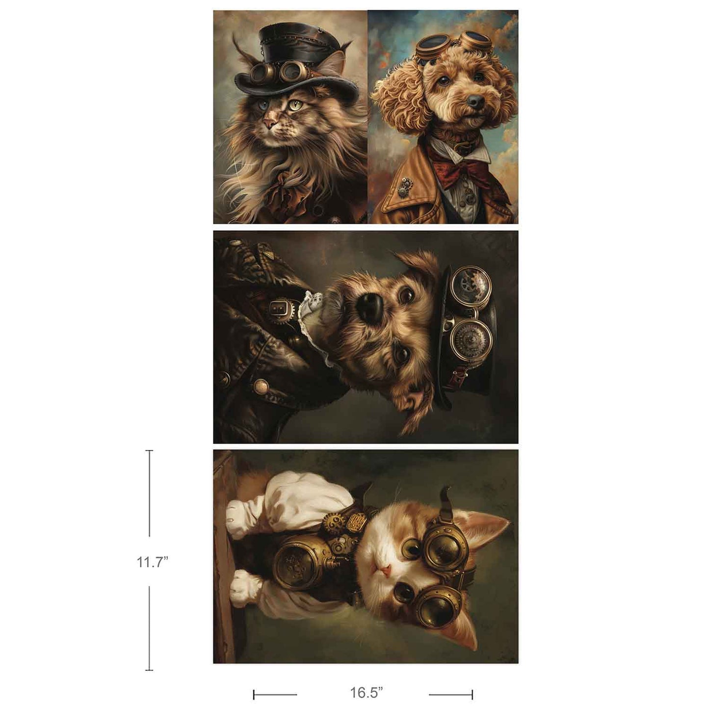 Re-Design With Prima® A3 Decoupage Fiber - Favorite Pets 11.7x16.5" 3 Sheets