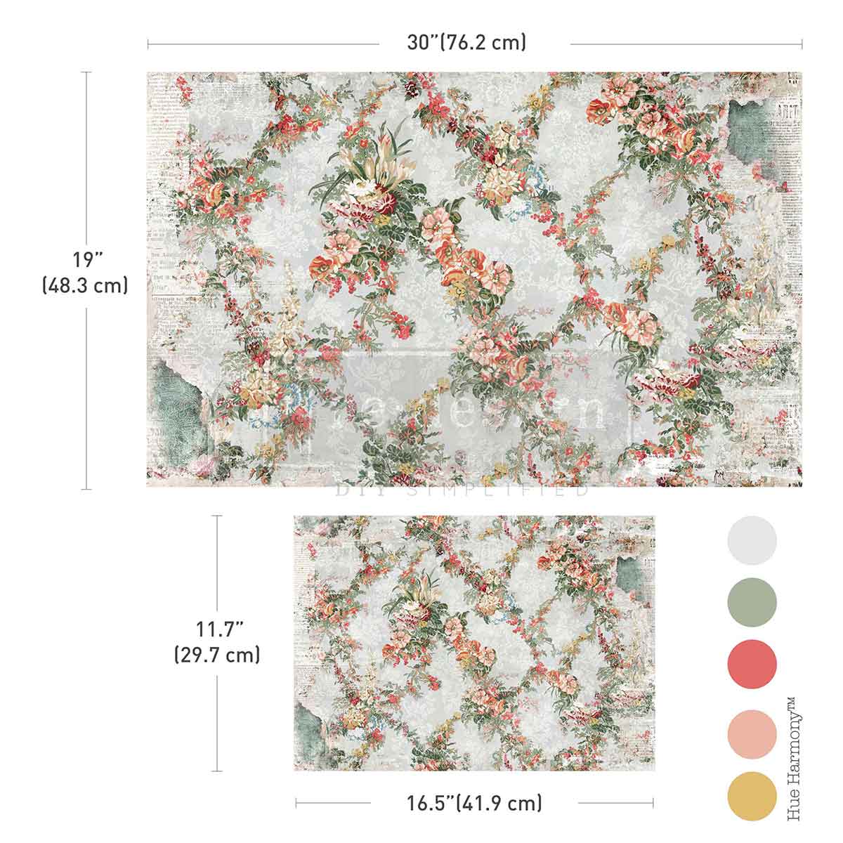 Re-Design With Prima® Decoupage Fiber - Jardin Fleuri A3 & 19.5x30" Set