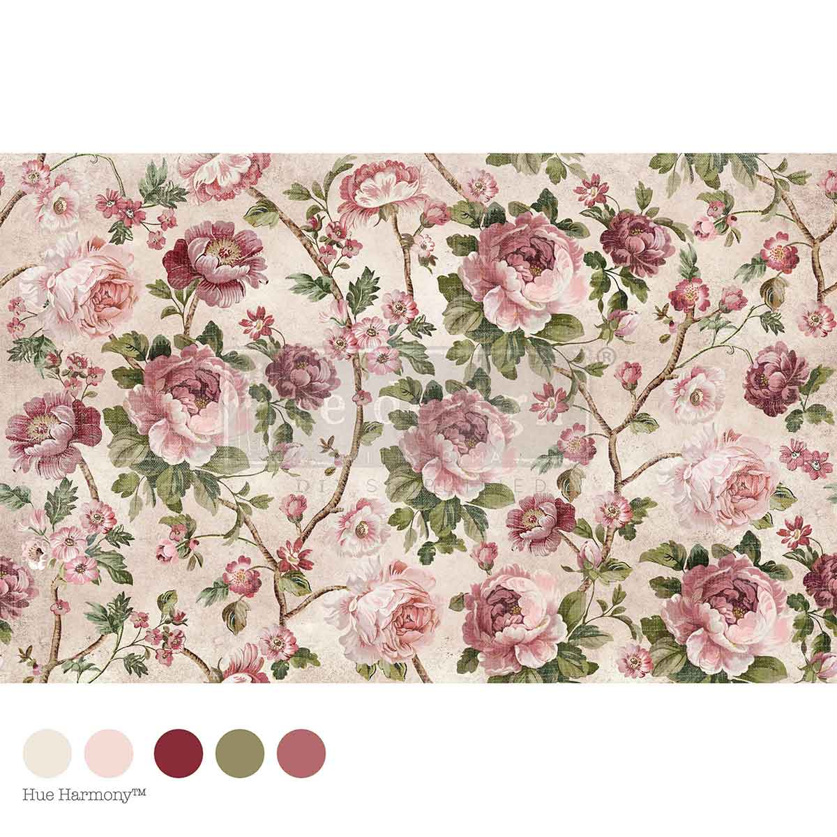 Re-Design With Prima® Decoupage Decor Tissue Paper - Timeless Blooms 19.5x30"
