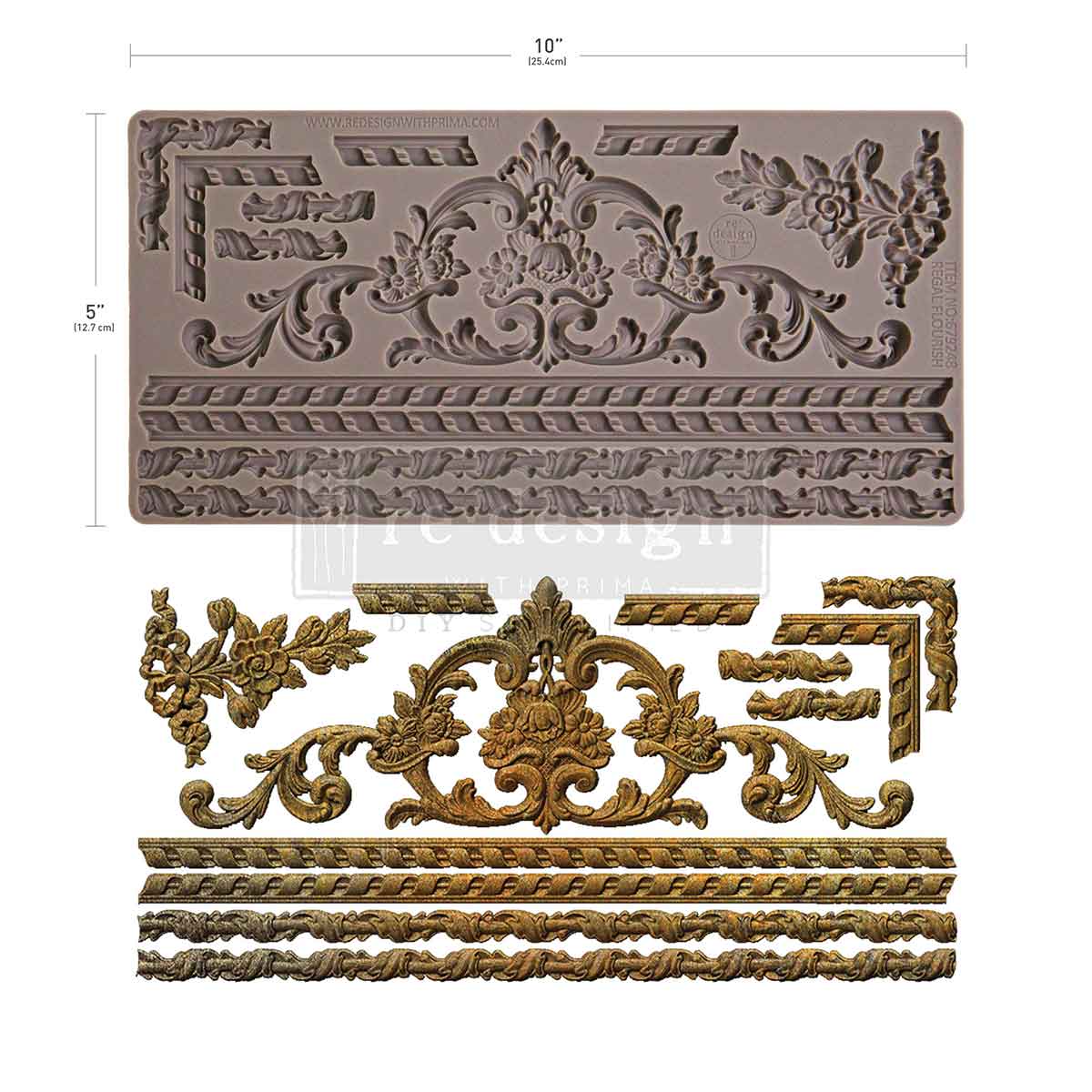 Re-Design With Prima® Decor Moulds – Regal Flourish 5x10"