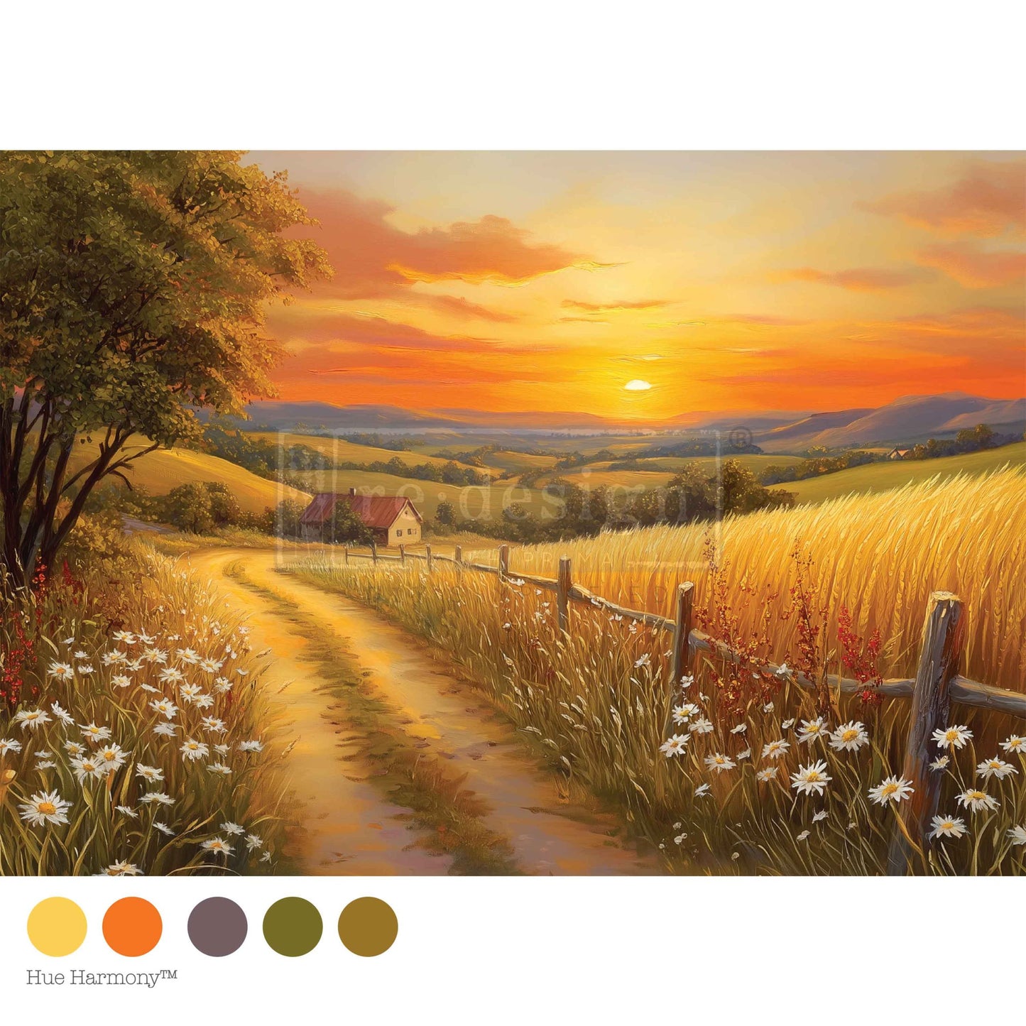 Re-Design With Prima® A3 Decoupage Fiber - Sunset Haven 11.7x16.5"