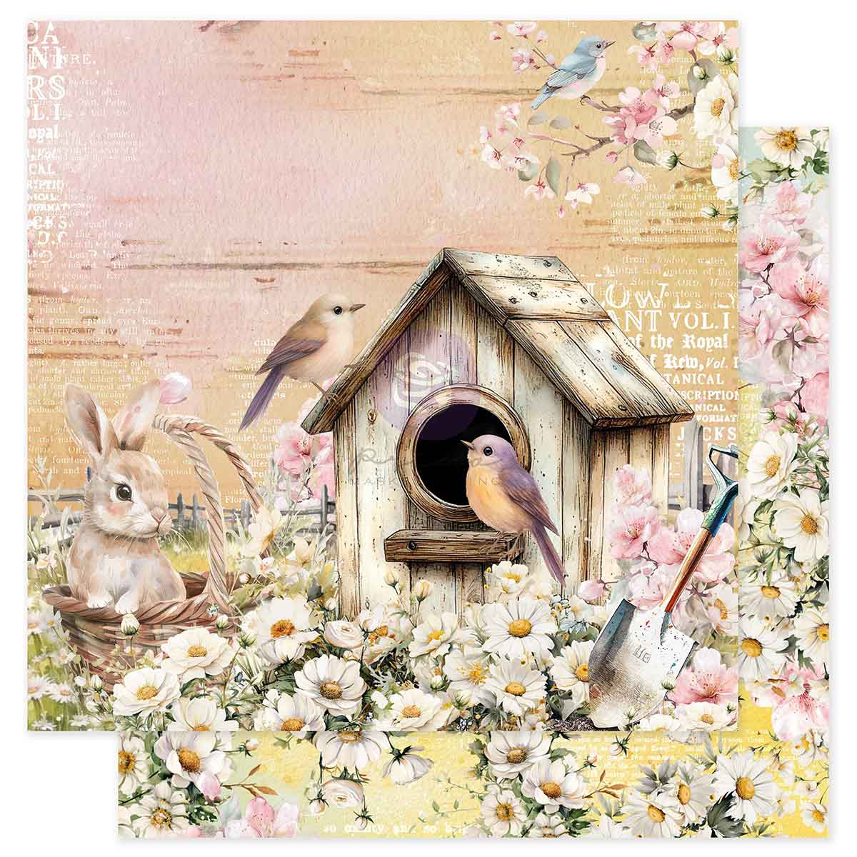 Prima Marketing - Among the Wildflowers 12x12 Paper Sheet, Garden Gathering