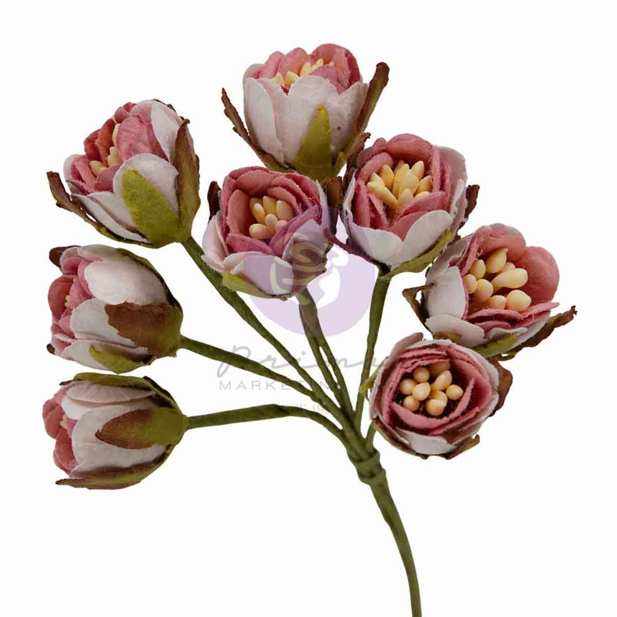 Prima Marketing - Buttons & Keepsakes Flower, Tattered Millinery 8pcs