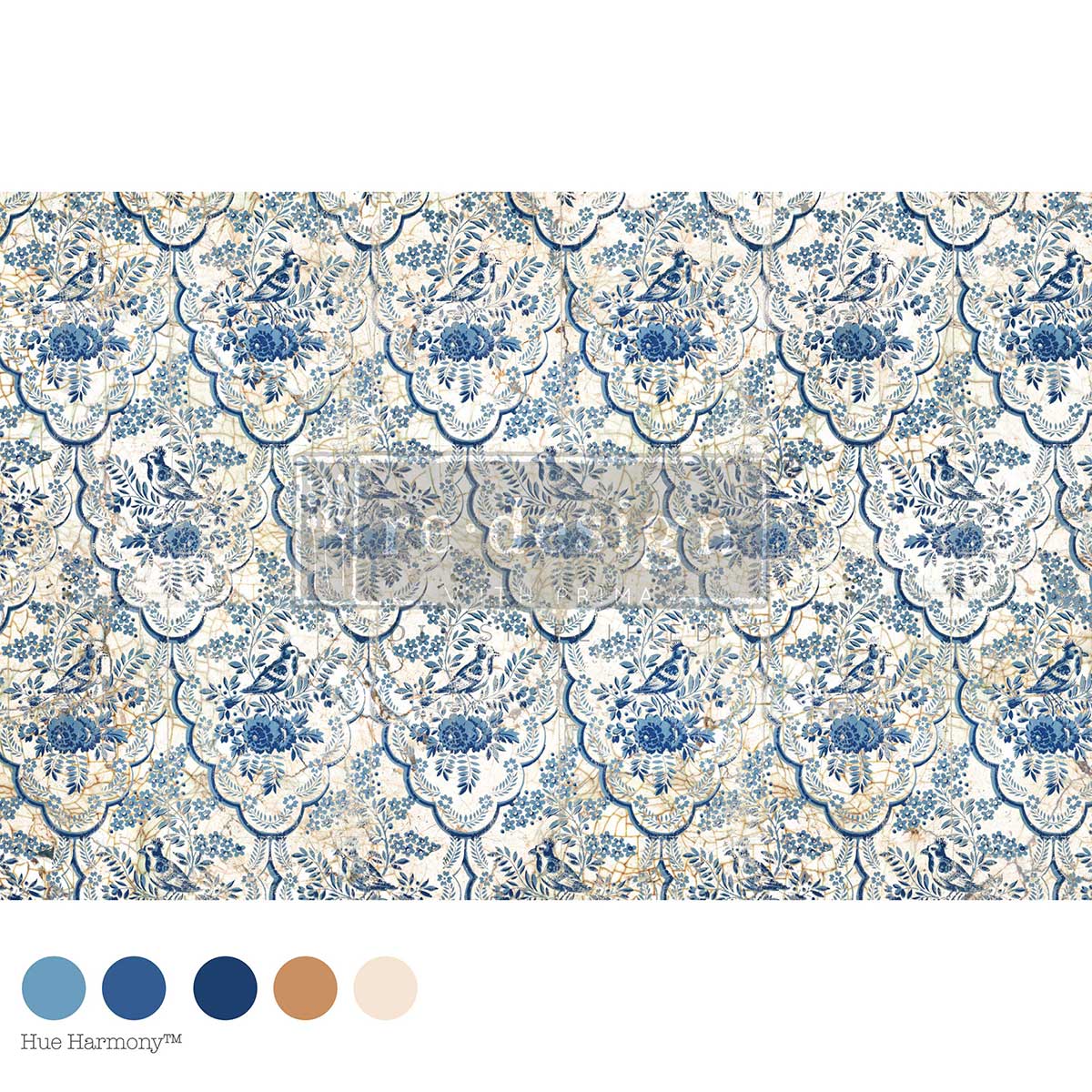 Re-Design With Prima® Decoupage Fiber - Delft Aviary 19.5x30"