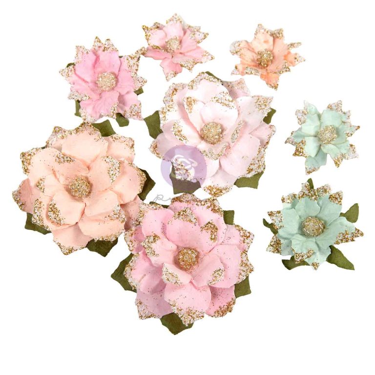 Prima Marketing - Christmas Blush Collection Flowers Warm & Cozy 8 pcs