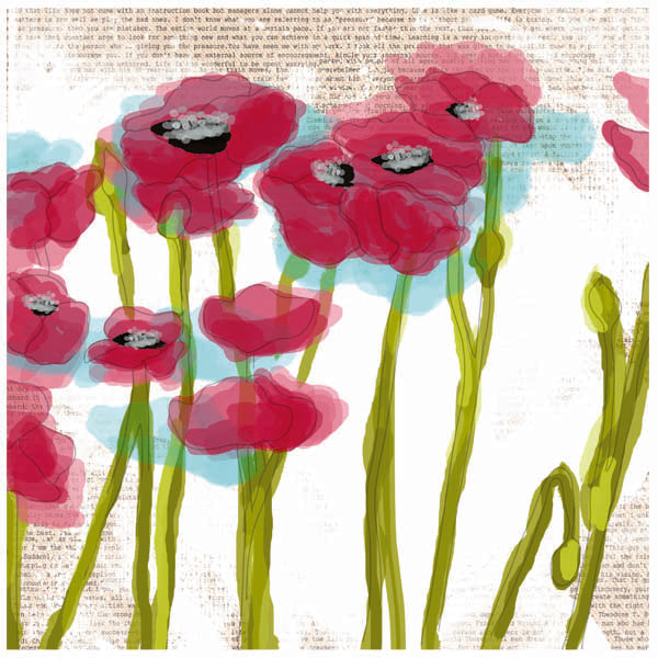 Prima Donna Downey Poppies & Peonies Printable Canvas 12x12