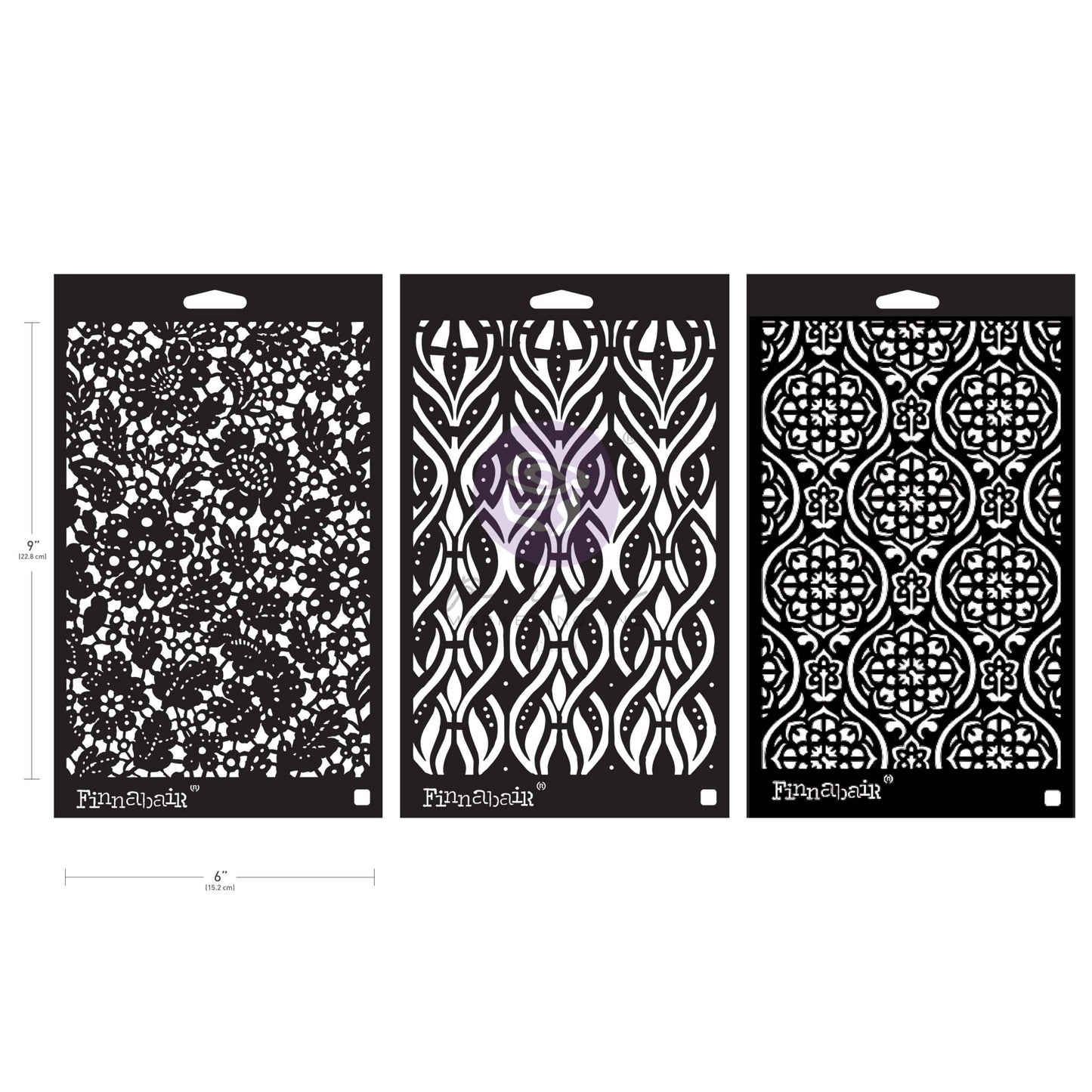 Finnabair - Limited Edition Stencil Set - Victorian Tiles 3pcs 6x9"