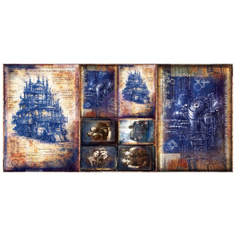 Finnabair A3 Decoupage Fiber - Steambound Visions 3 sheets 11.7x16.5"