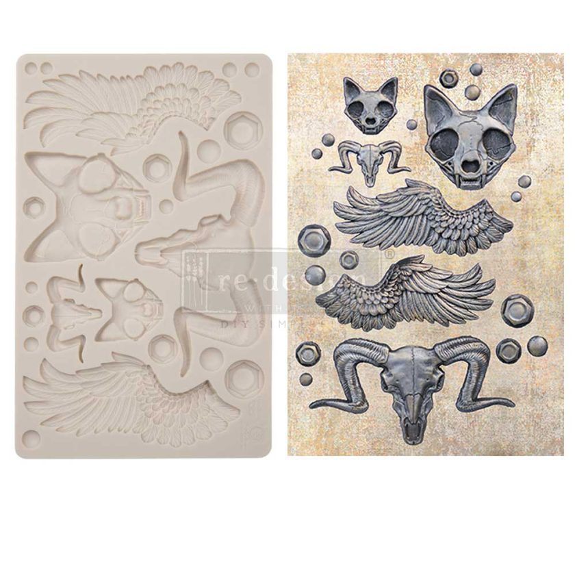Finnabair Decor Moulds - Amun and Bast - 5"x8", 8mm