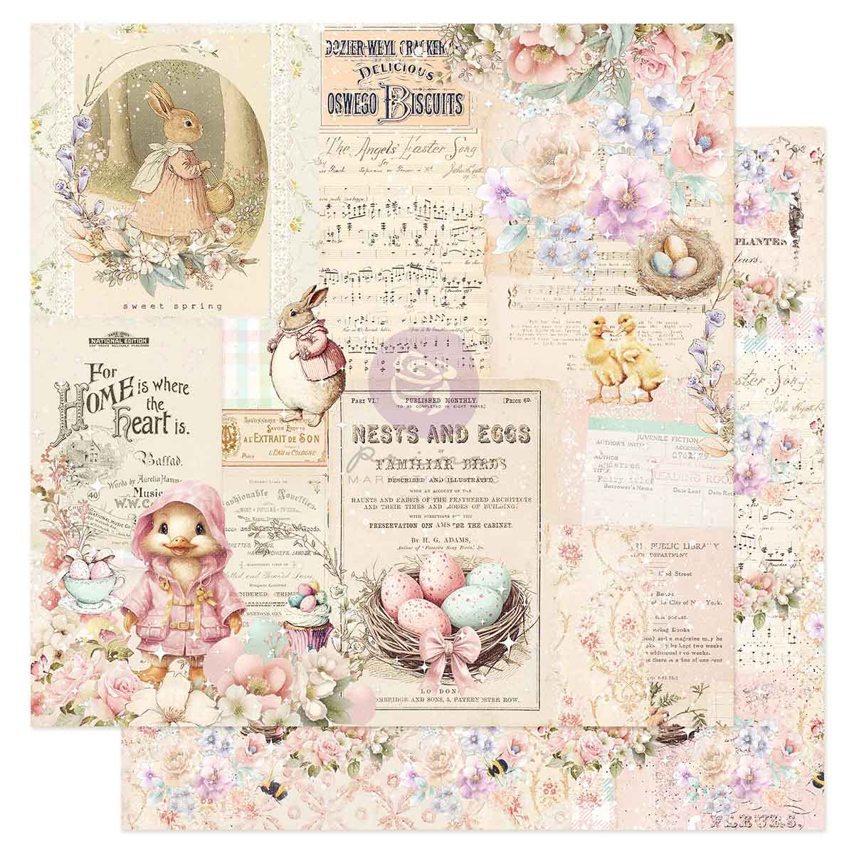 Prima Marketing - Sweet Spring 12x12 Paper Sheet, Home Is Where The Heart Is