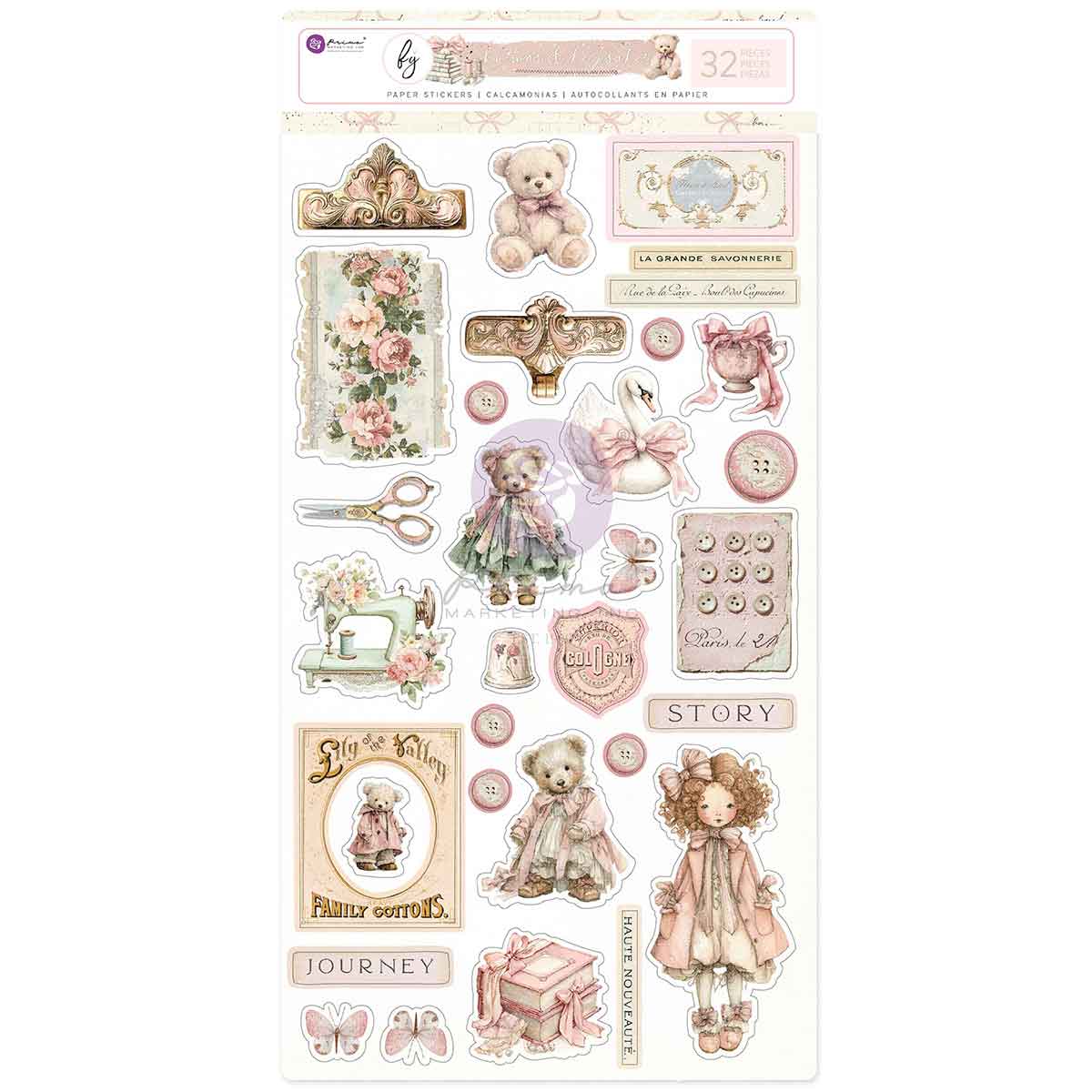 Prima Marketing - Buttons & Keepsakes Paper Stickers