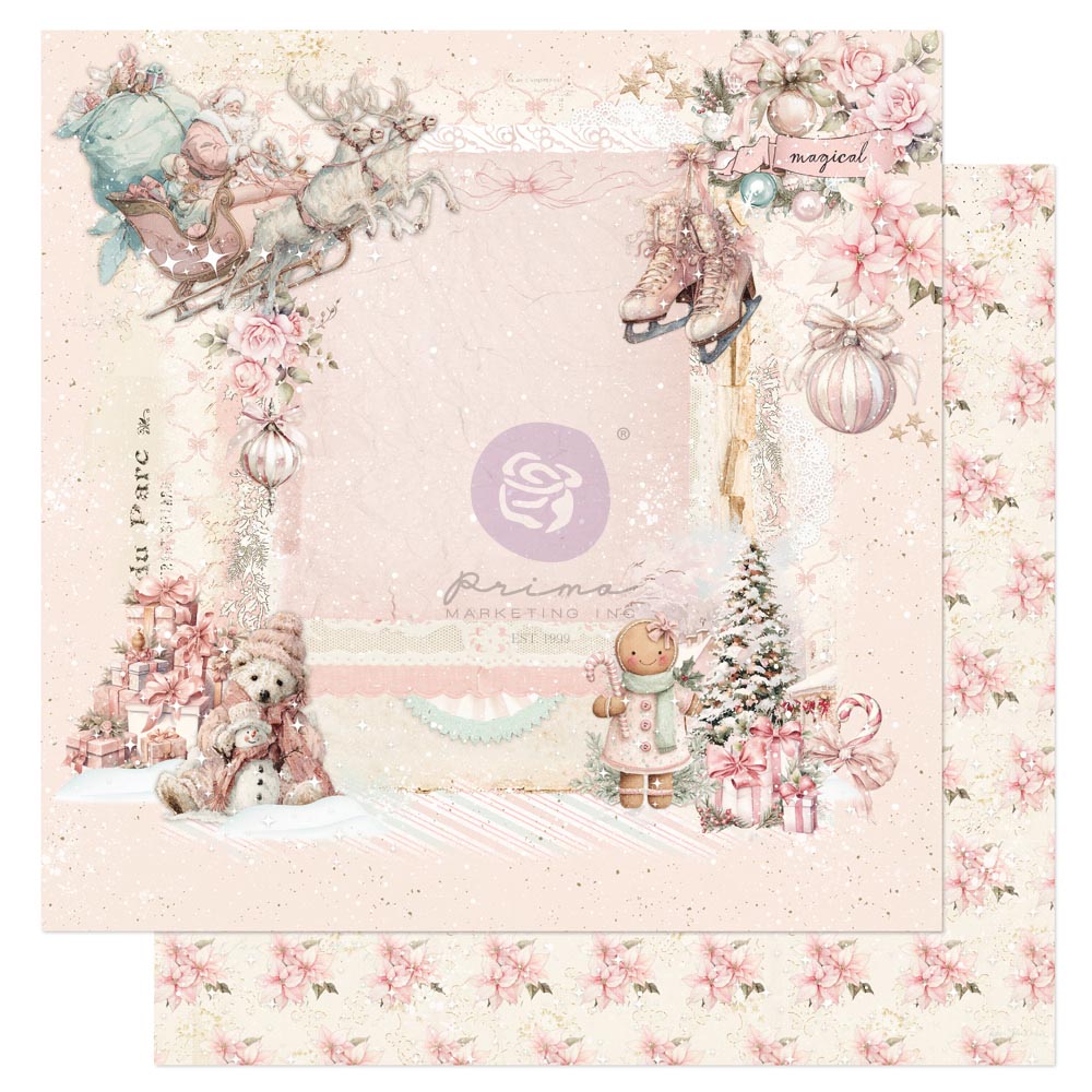 Prima Marketing - Christmas Blush Collection Paper Magical Nights 12x12"