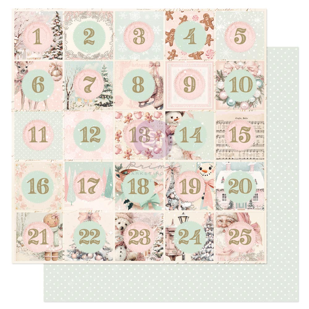 Prima Marketing - Christmas Blush Collection Paper Countdown to Magic 12x12"