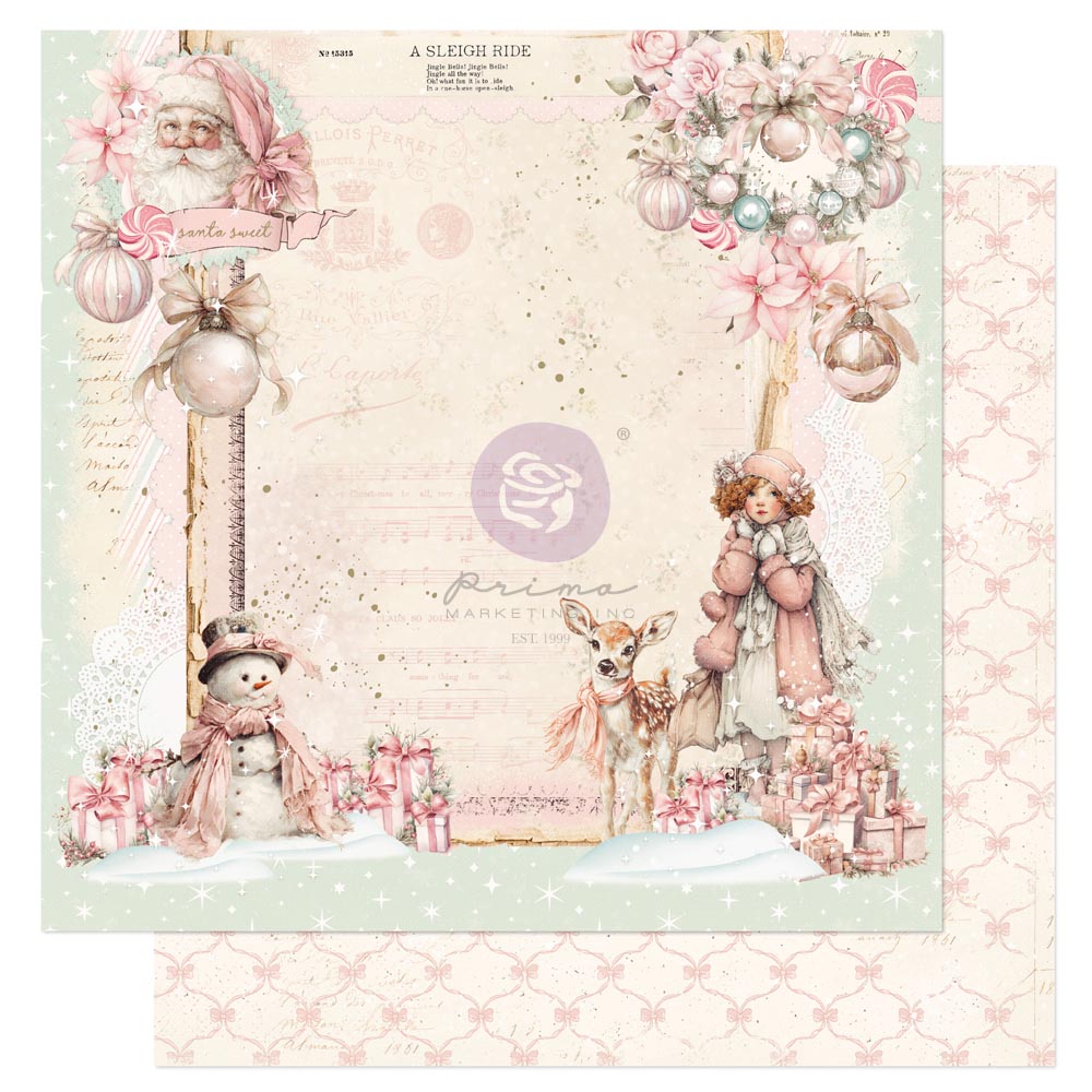 Prima Marketing - Christmas Blush Collection Paper Santa Sweet 12x12"