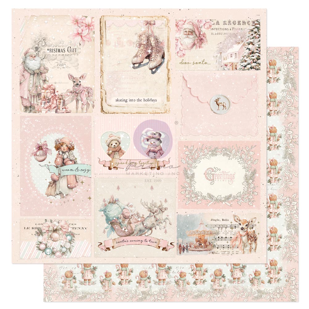 Prima Marketing - Christmas Blush Collection Paper Sparkling Together 12x12"
