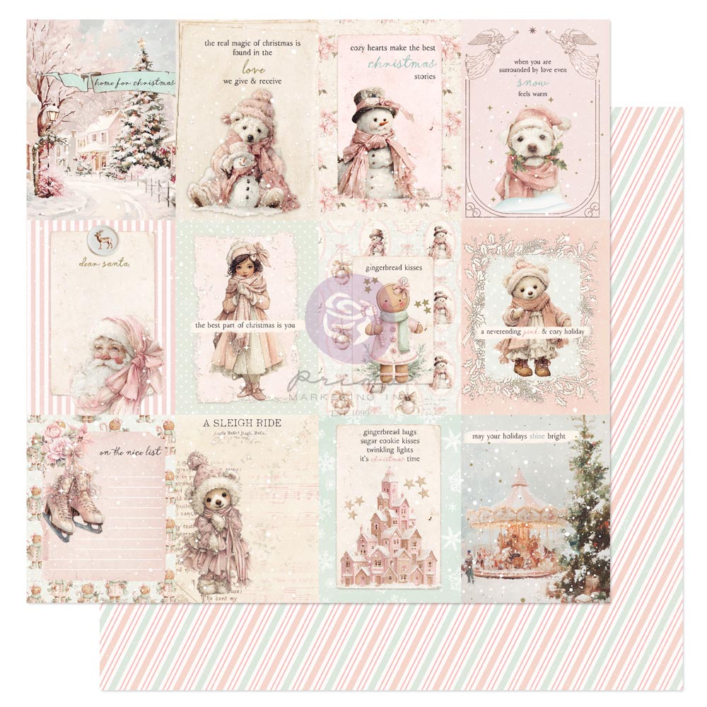 Prima Marketing - Christmas Blush Collection Paper On the Nice List 12x12"