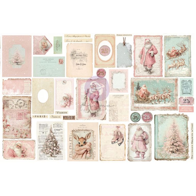 Prima Marketing - Christmas Blush Collection Junk Journaling Kit 76 pcs