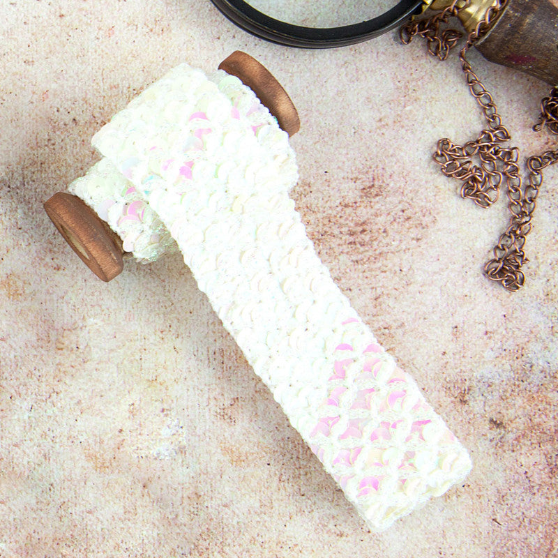 Memory Hardware - Trim White Sequin