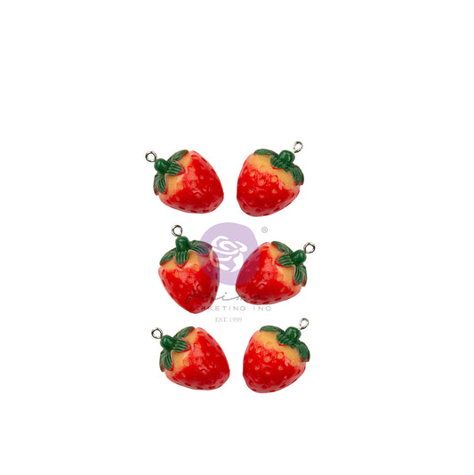 Prima Enamel Charms Strawberries Strawberry MIkshake Collect