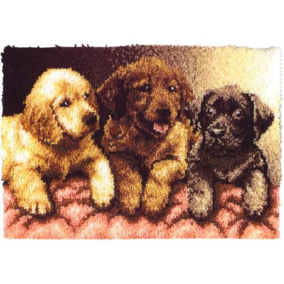 WonderArt Latch Hook Kit - Lab Puppies 24x34"