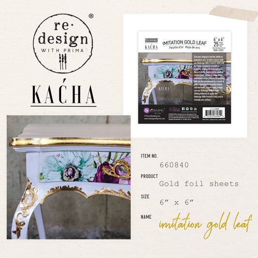 Kacha Imitation Gold Leaf 25 Sheets