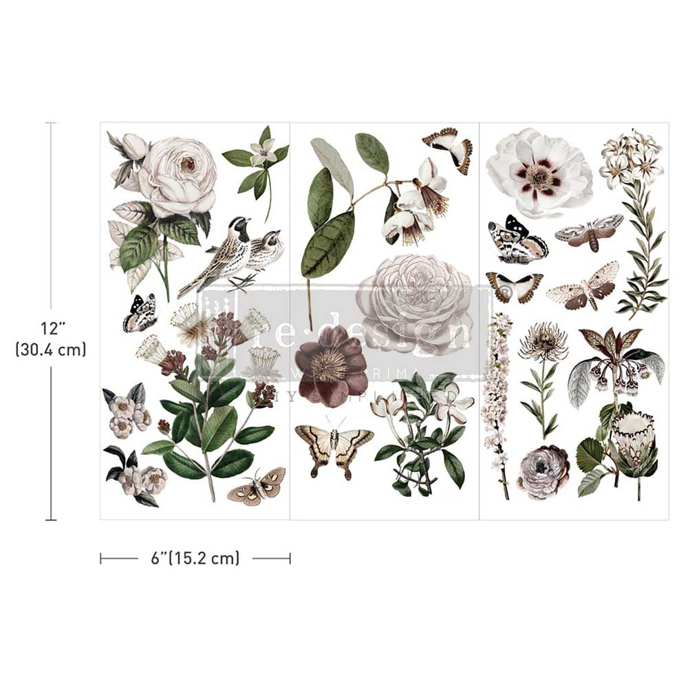 Re-Design With Prima® Mini Transfer - Secret Garden - 6x12", 3 sheets