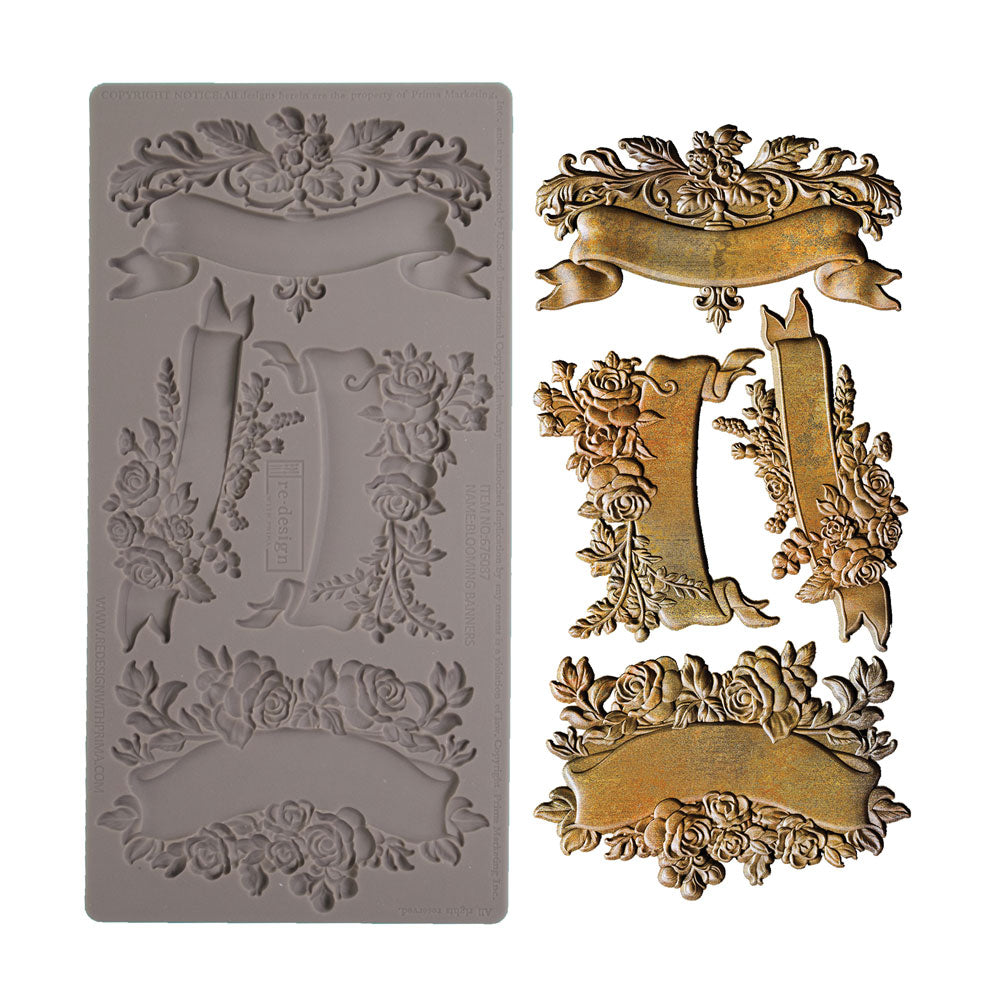 Re-Design With Prima® Decor Moulds – Blooming Banners 5x10"