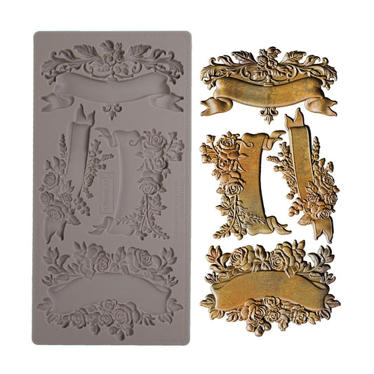 Re-Design With Prima® Decor Mould -  Bloomin Banners 5x10"