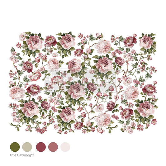 Re-Design With Prima® Decor Transfer - Kacha - Blushing Blooms Symphony 24x35"