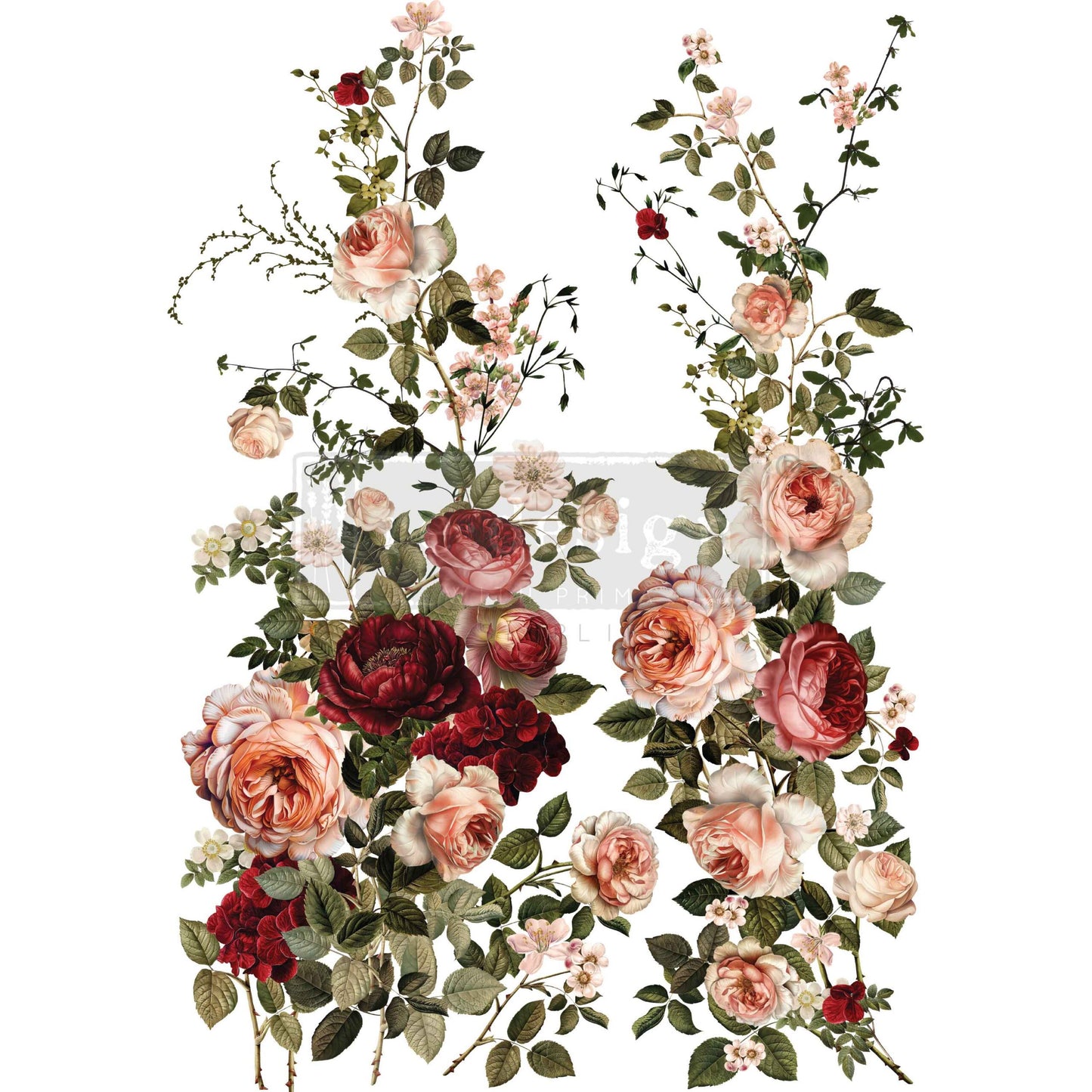 Re-Design With Prima® Decor Transfer - Scarlet Embrace 24x35"