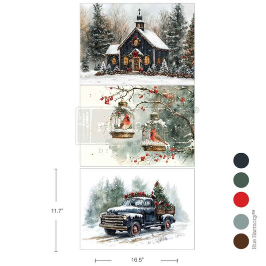 Re-Design With Prima® A3 Decoupage Fiber - Christmas Blessings 11.7x16.5"