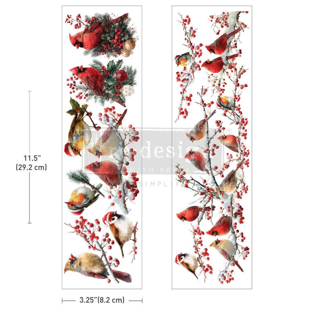 Re-Design With Prima® Luxe Transfers - Hollywing Cardinal 3.25x11.5"